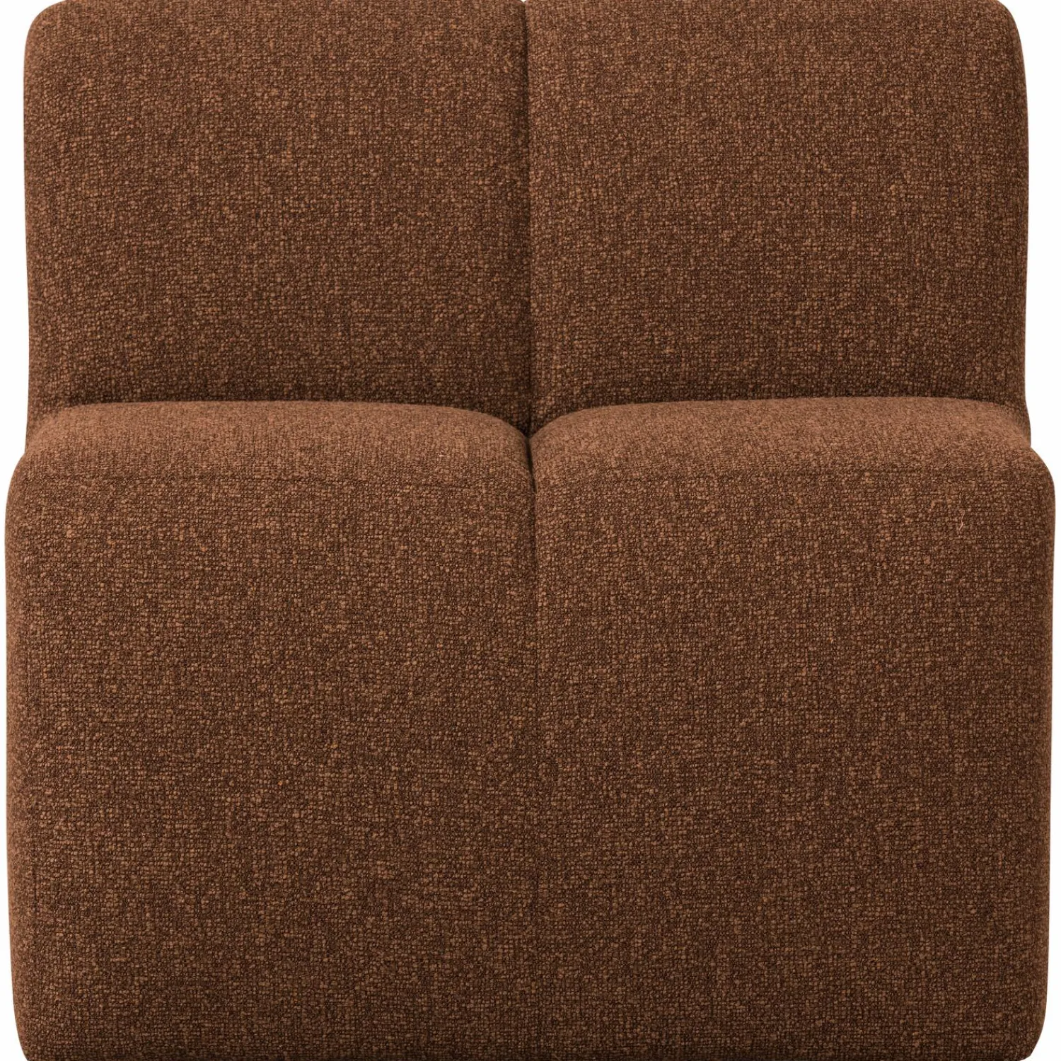 Outlet WOOOD Mojo eetbankje 84 cm met rugleuning bouclé Roestbruin melange