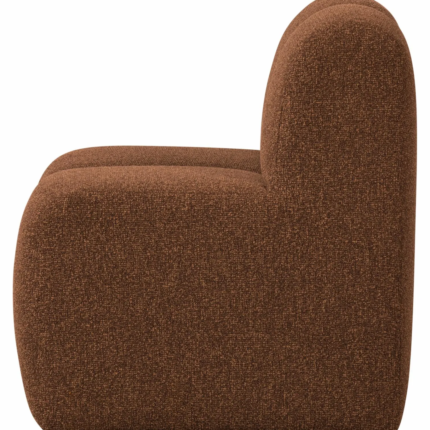 Outlet WOOOD Mojo eetbankje 84 cm met rugleuning bouclé Roestbruin melange