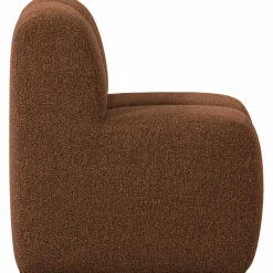 Outlet WOOOD Mojo eetbankje 84 cm met rugleuning bouclé Roestbruin melange