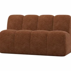 WOOOD Mojo eetbankje 164 cm met rugleuning wollig Roestbruin