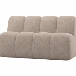 Hot WOOOD Mojo eetbankje 164 cm met rugleuning wollig Donkerzand