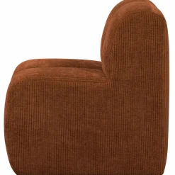 Sale WOOOD Mojo eetbankje 84 cm met rugleuning ribstof Roestbruin