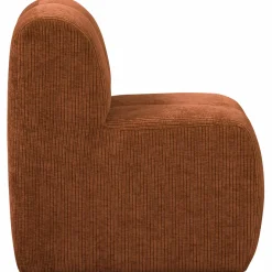 Sale WOOOD Mojo eetbankje 84 cm met rugleuning ribstof Roestbruin