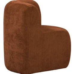 Sale WOOOD Mojo eetbankje hoek met rugleuning ribstof Roestbruin