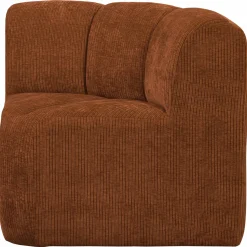 Sale WOOOD Mojo eetbankje hoek met rugleuning ribstof Roestbruin