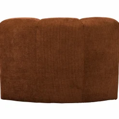 Sale WOOOD Mojo eetbankje hoek met rugleuning ribstof Roestbruin