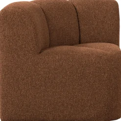 Hot WOOOD Mojo eetbankje hoek met rugleuning bouclé Roestbruin melange