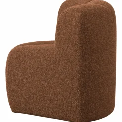 Hot WOOOD Mojo eetbankje hoek met rugleuning bouclé Roestbruin melange