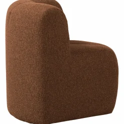 Hot WOOOD Mojo eetbankje hoek met rugleuning bouclé Roestbruin melange