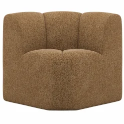 Outlet WOOOD Mojo eetbankje hoek met rugleuning wollig Honinggeel