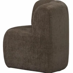 Hot WOOOD Mojo eetbankje hoek met rugleuning ribstof Bruin