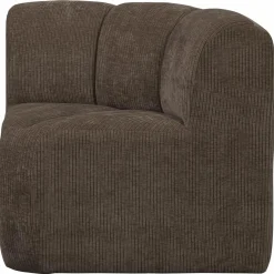 Hot WOOOD Mojo eetbankje hoek met rugleuning ribstof Bruin