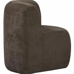 Hot WOOOD Mojo eetbankje hoek met rugleuning ribstof Bruin