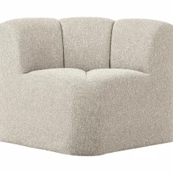 Hot WOOOD Mojo eetbankje hoek met rugleuning bouclé Beige melange