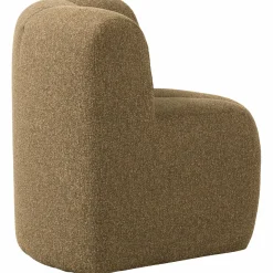 Best WOOOD Mojo eetbankje hoek met rugleuning bouclé Geel/bruin melange