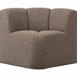 WOOOD Mojo eetbankje hoek met rugleuning bouclé Bruin melange