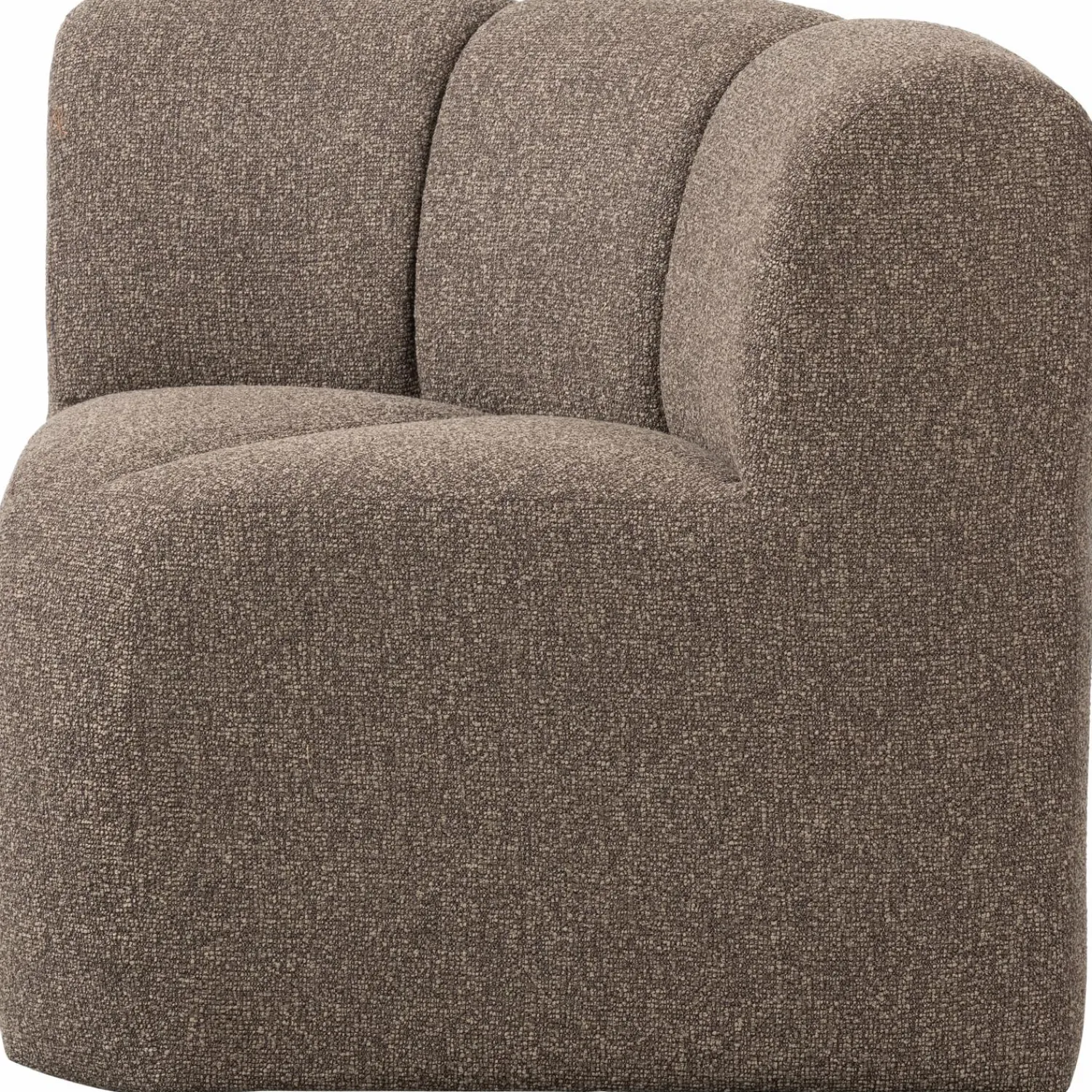 WOOOD Mojo eetbankje hoek met rugleuning bouclé Bruin melange