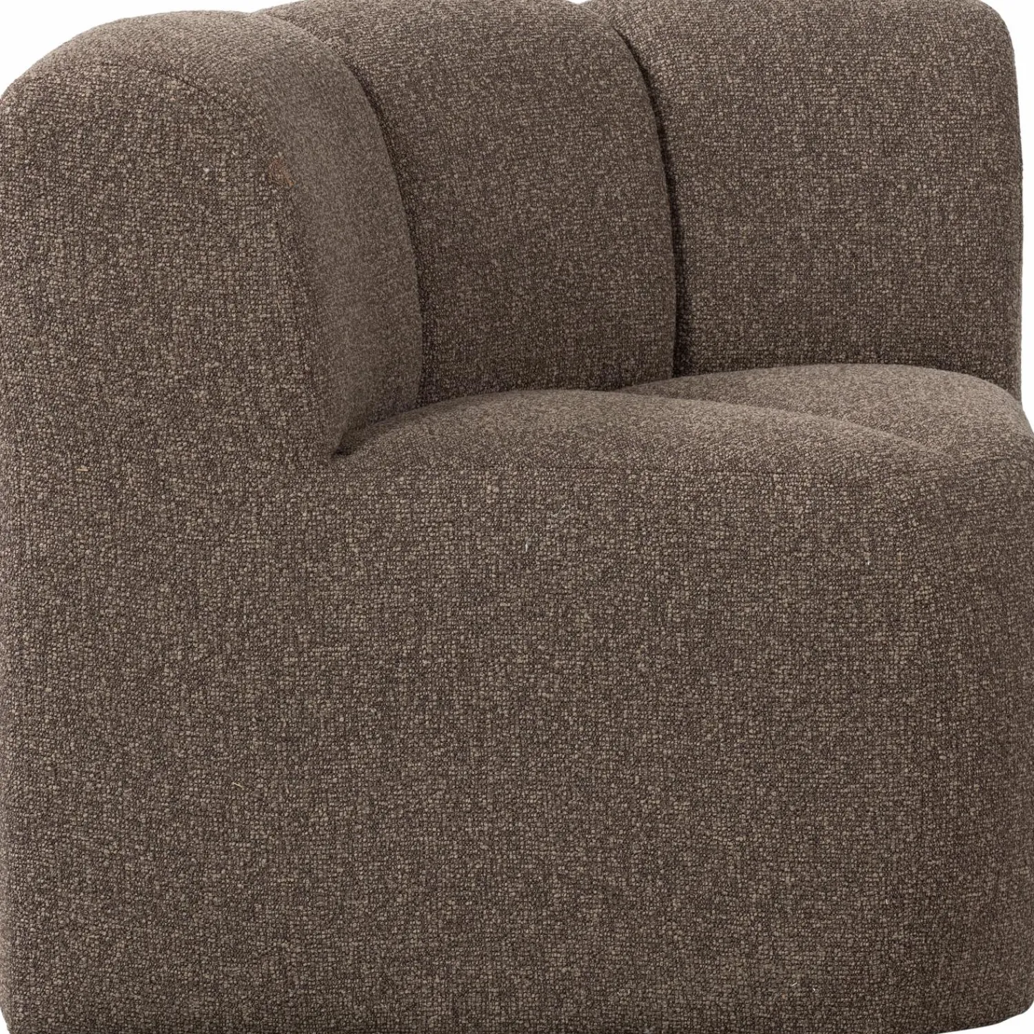 WOOOD Mojo eetbankje hoek met rugleuning bouclé Bruin melange