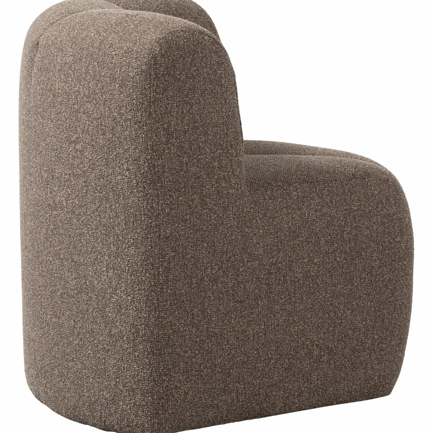 WOOOD Mojo eetbankje hoek met rugleuning bouclé Bruin melange