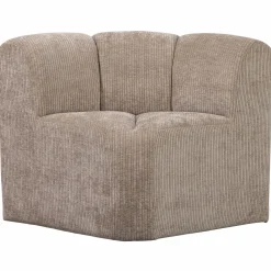 WOOOD Mojo eetbankje hoek met rugleuning ribstof donker zand Donkerzand