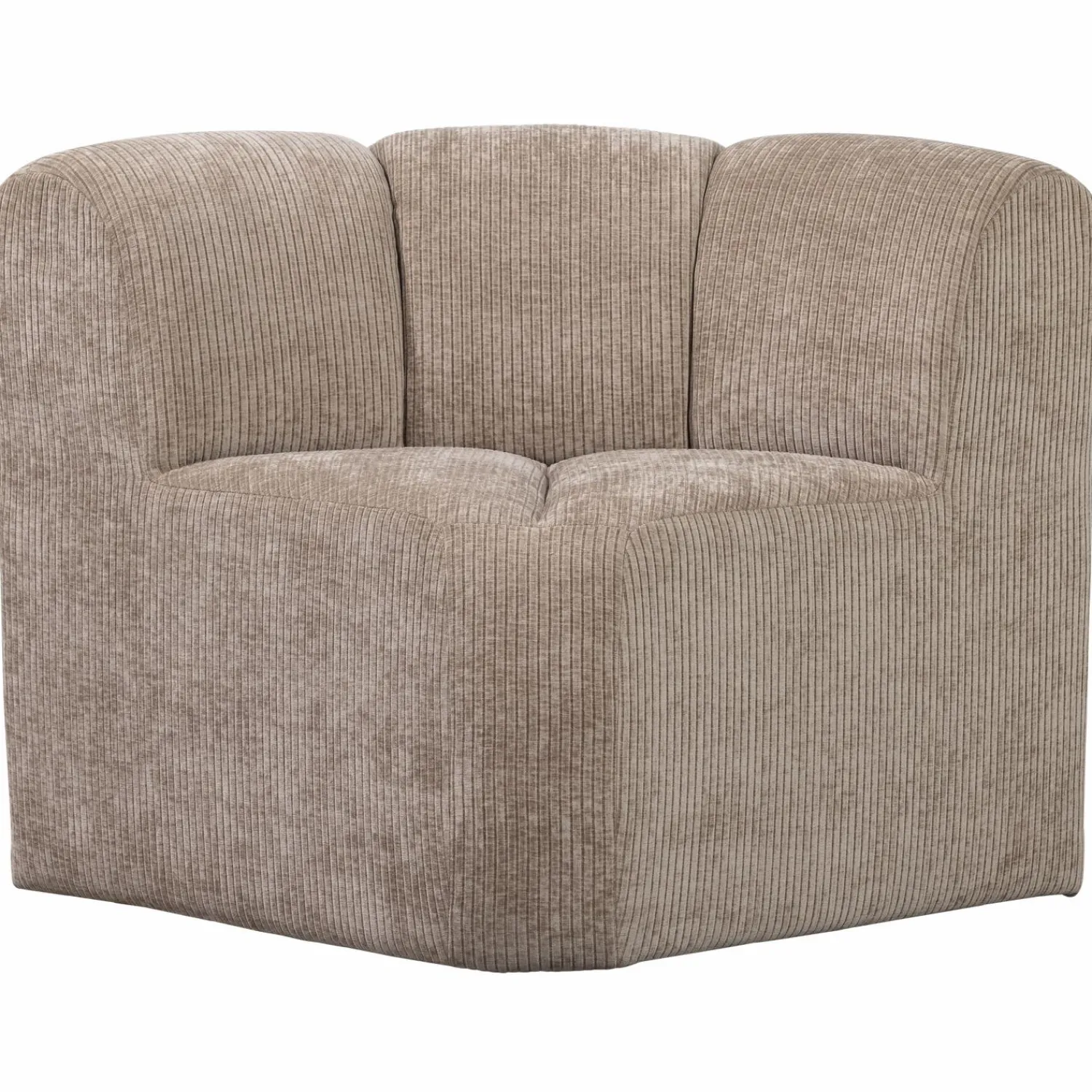 WOOOD Mojo eetbankje hoek met rugleuning ribstof donker zand Donkerzand