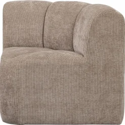 WOOOD Mojo eetbankje hoek met rugleuning ribstof donker zand Donkerzand