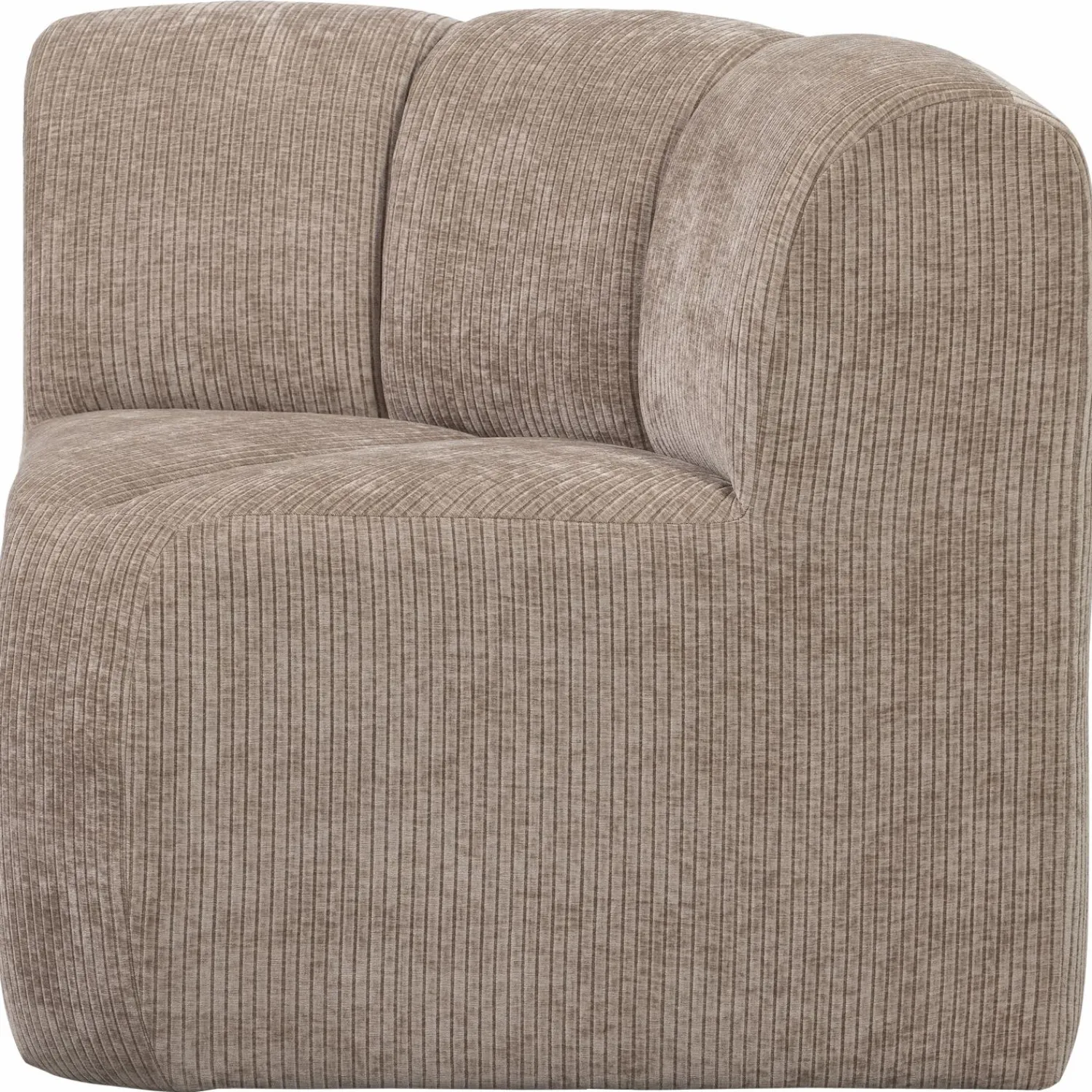 WOOOD Mojo eetbankje hoek met rugleuning ribstof donker zand Donkerzand