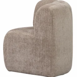 WOOOD Mojo eetbankje hoek met rugleuning ribstof donker zand Donkerzand