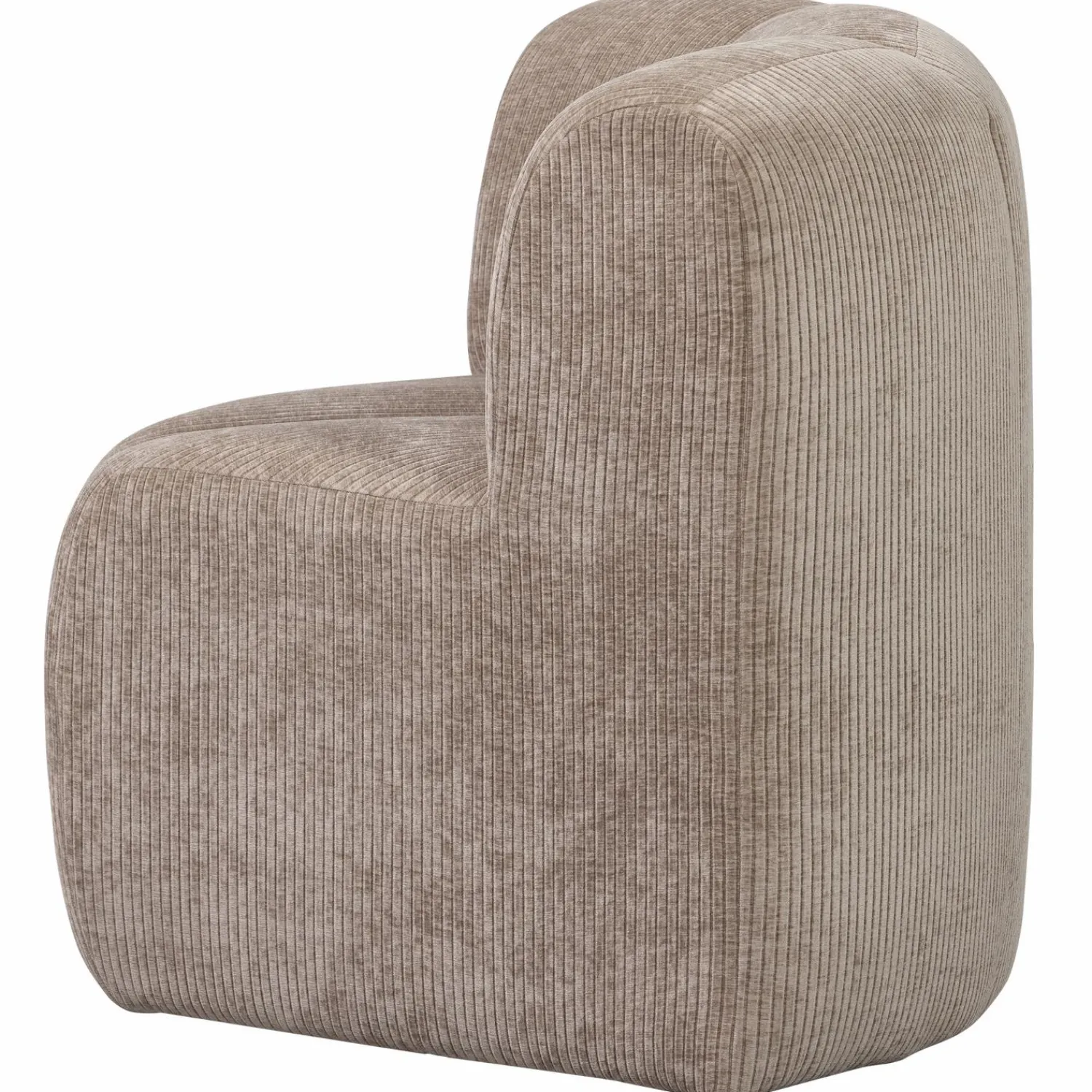 WOOOD Mojo eetbankje hoek met rugleuning ribstof donker zand Donkerzand