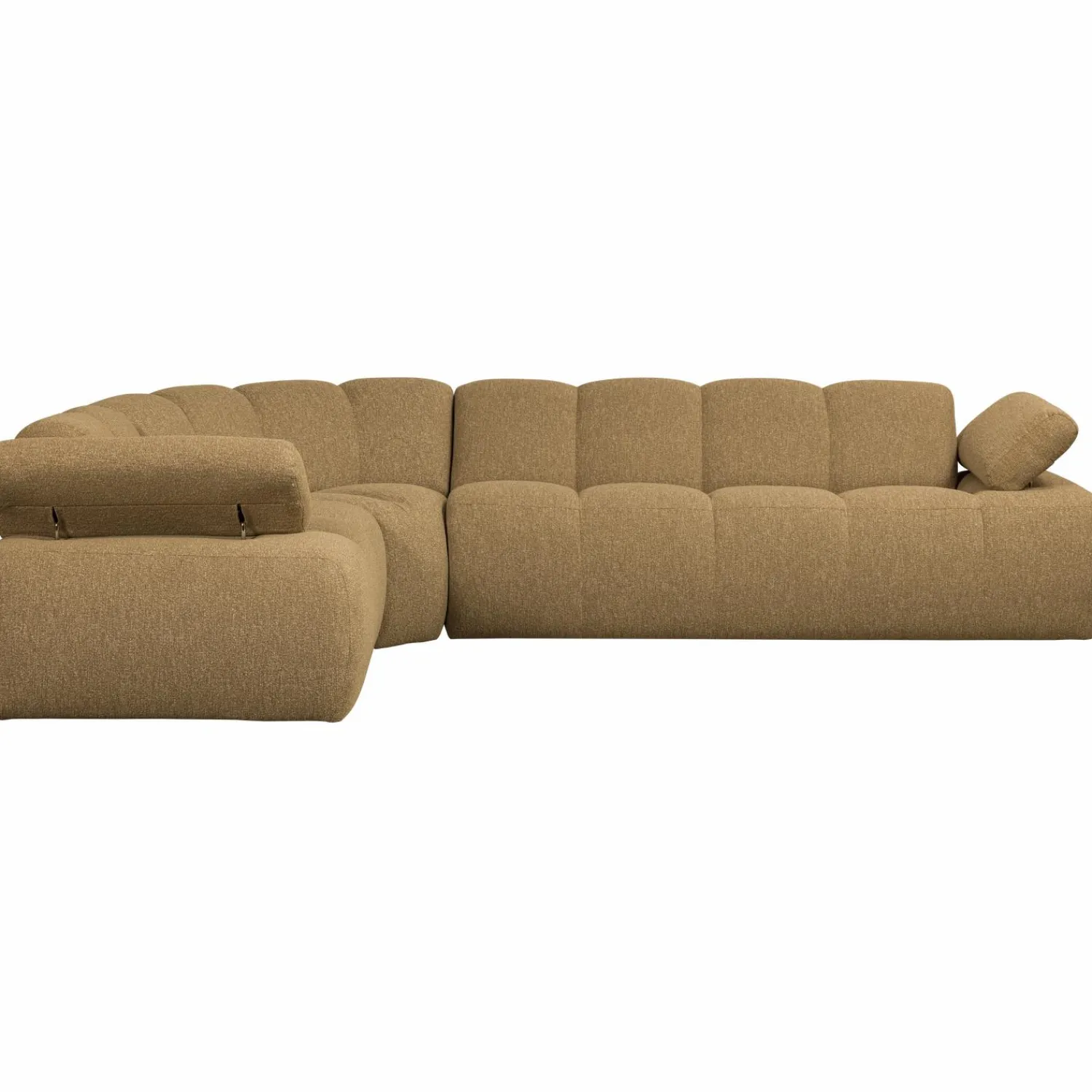 Hot WOOOD Mojo hoekbank links bouclé Geel/bruin melange