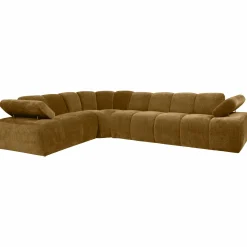 Clearance WOOOD Mojo hoekbank links ribstof Honinggeel