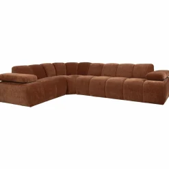 Best WOOOD Mojo hoekbank links ribstof Roestbruin