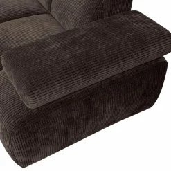 Outlet WOOOD Mojo hoekbank links ribstof Bruin