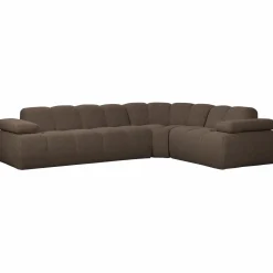 Online WOOOD Mojo hoekbank rechts bouclé Bruin melange