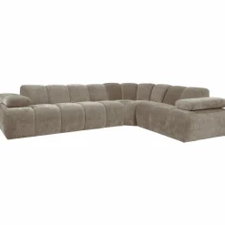 Online WOOOD Mojo hoekbank rechts ribstof donker zand Donkerzand