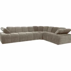 Online WOOOD Mojo hoekbank rechts ribstof donker zand Donkerzand