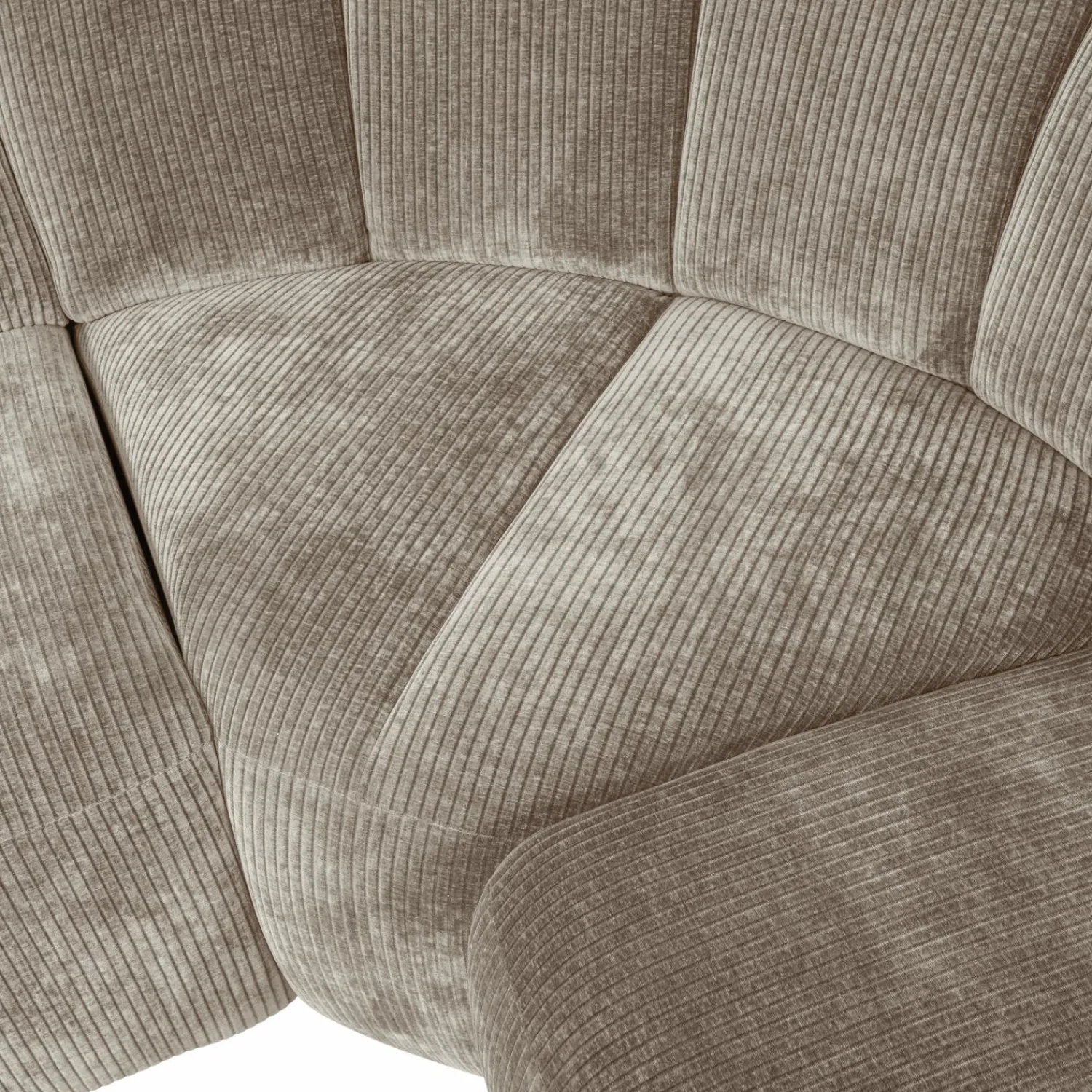 Online WOOOD Mojo hoekbank rechts ribstof donker zand Donkerzand