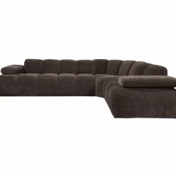WOOOD Mojo hoekbank rechts ribstof Bruin