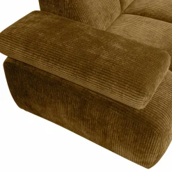 Online WOOOD Mojo hoekbank rechts ribstof Honinggeel