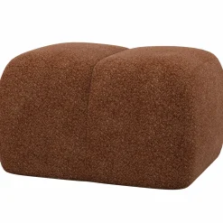 Outlet WOOOD Mojo poef wollig Roestbruin