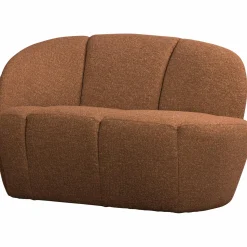 WOOOD Mojo 2-zits bankje links bouclé Roestbruin melange