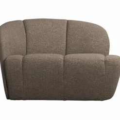 Outlet WOOOD Mojo 2-zits bankje links bouclé Bruin melange