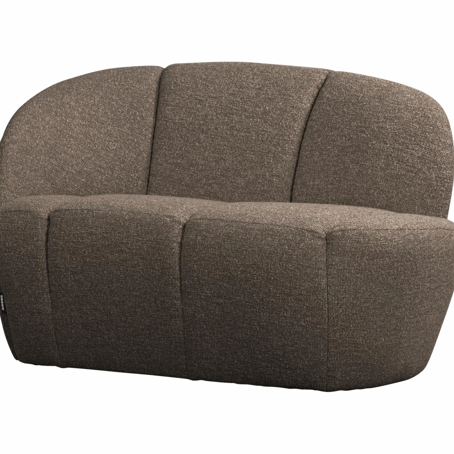 Outlet WOOOD Mojo 2-zits bankje links bouclé Bruin melange