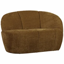 Outlet WOOOD Mojo 2-zits bankje rechts ribstof Honinggeel