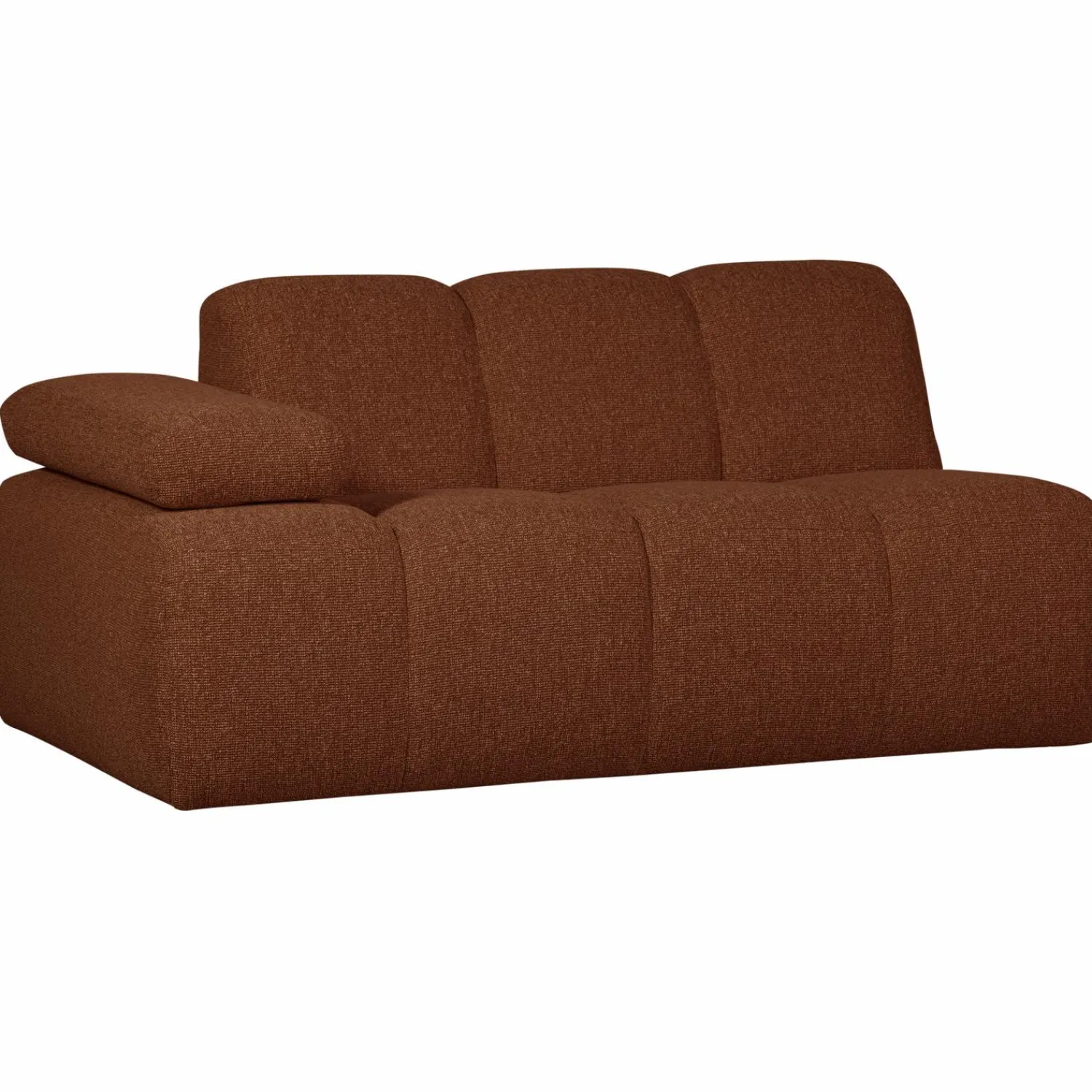 New WOOOD Mojo 1,5-zits element arm links bouclé Roestbruin melange