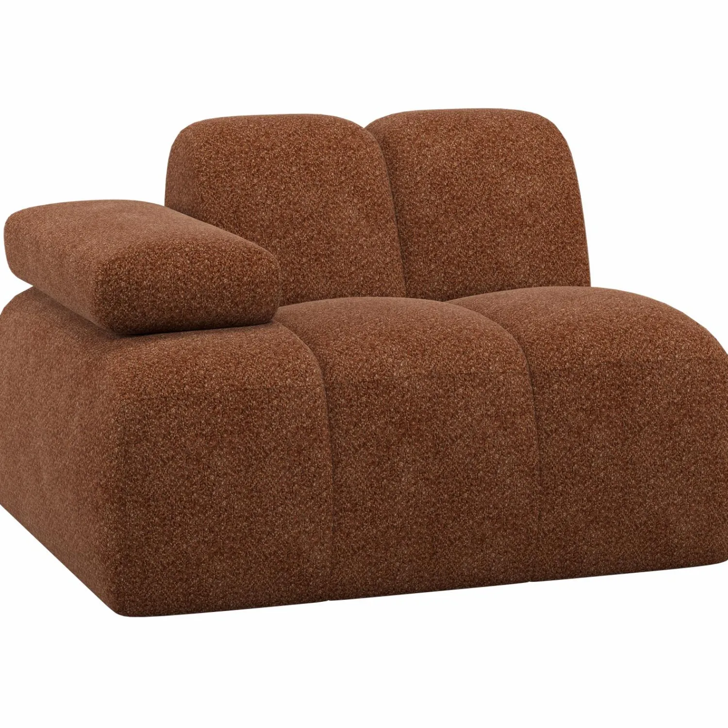 New WOOOD Mojo 1-zits element arm links wollig Roestbruin