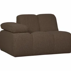 Outlet WOOOD Mojo 1-zits element arm links bouclé Bruin melange