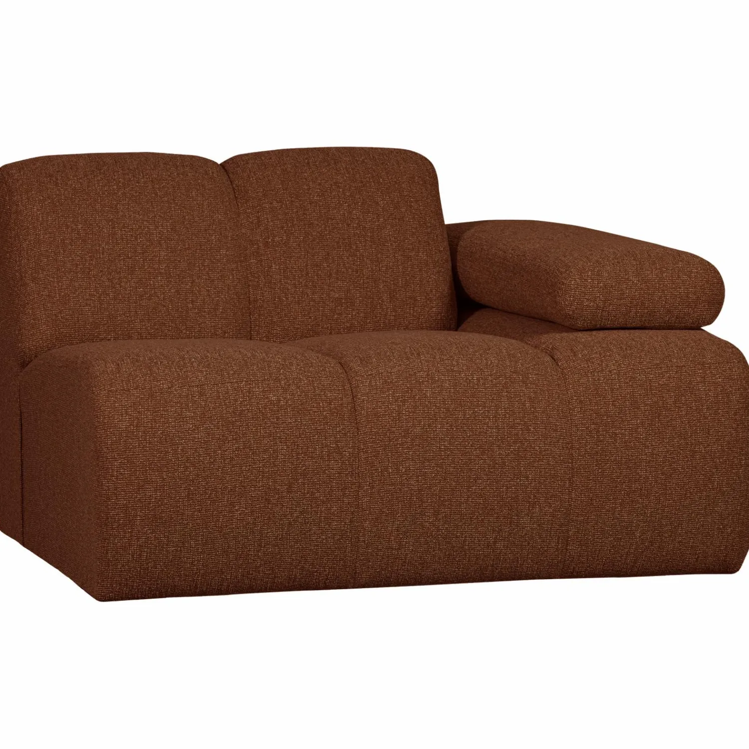 Outlet WOOOD Mojo 1-zits element arm rechts bouclé Roestbruin melange