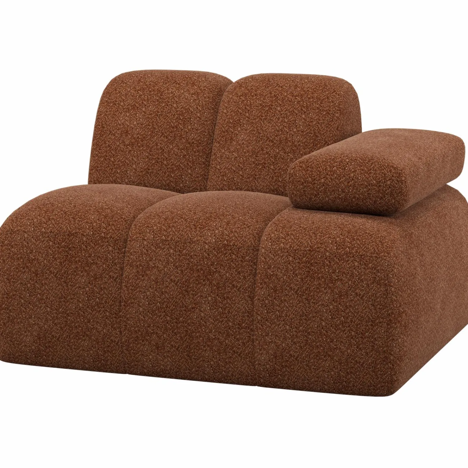 Hot WOOOD Mojo 1-zits element arm rechts wollig Roestbruin