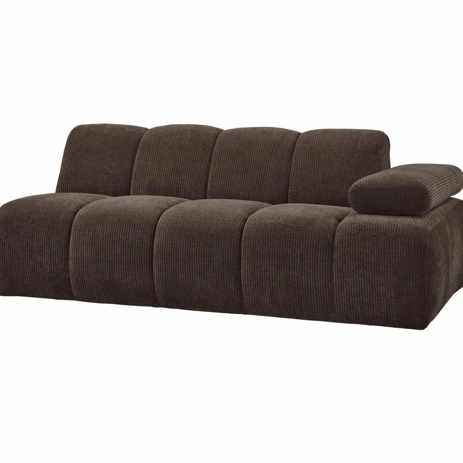 WOOOD Mojo 2-zits element arm rechts ribstof Bruin